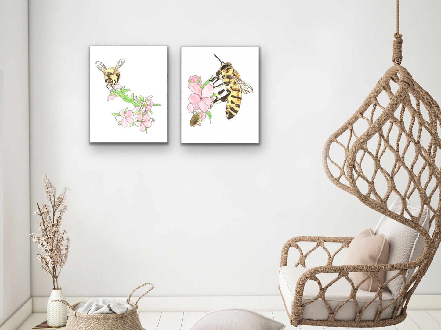 Honeybee Watercolor Art Print 2