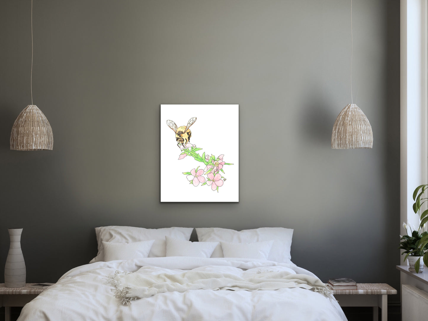Honeybee Watercolor Art Print 2