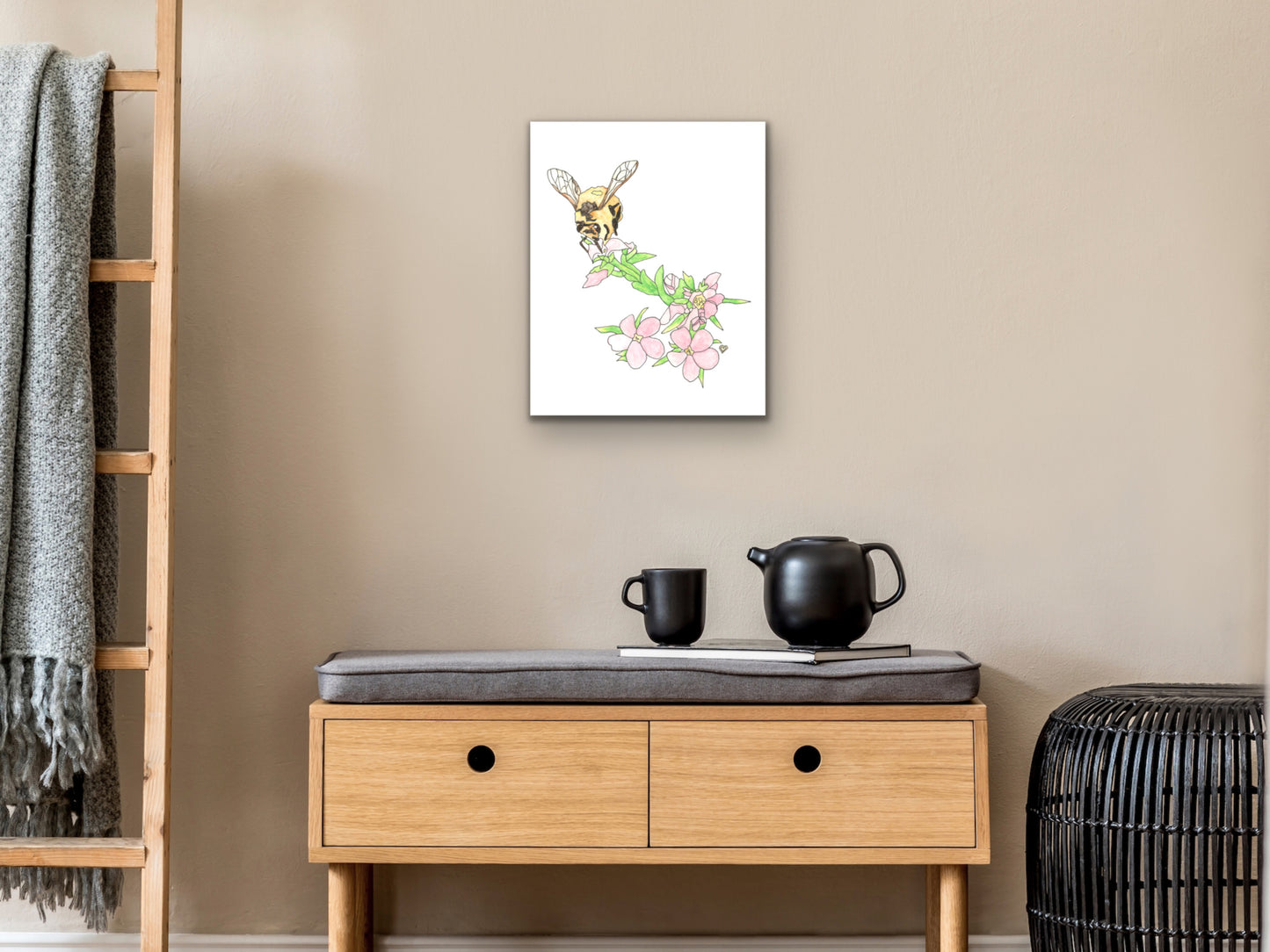Honeybee Watercolor Art Print 2