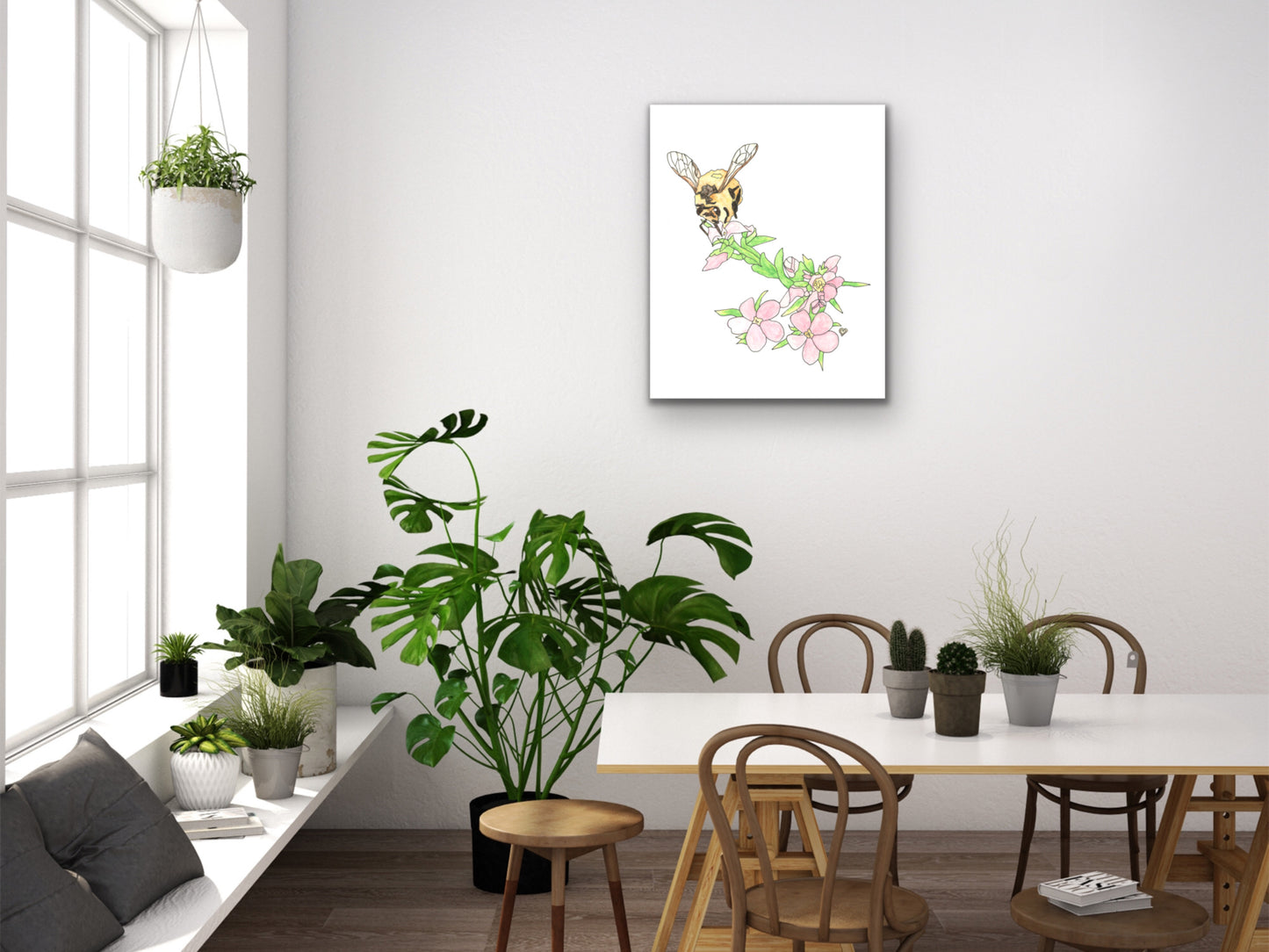 Honeybee Watercolor Art Print 2