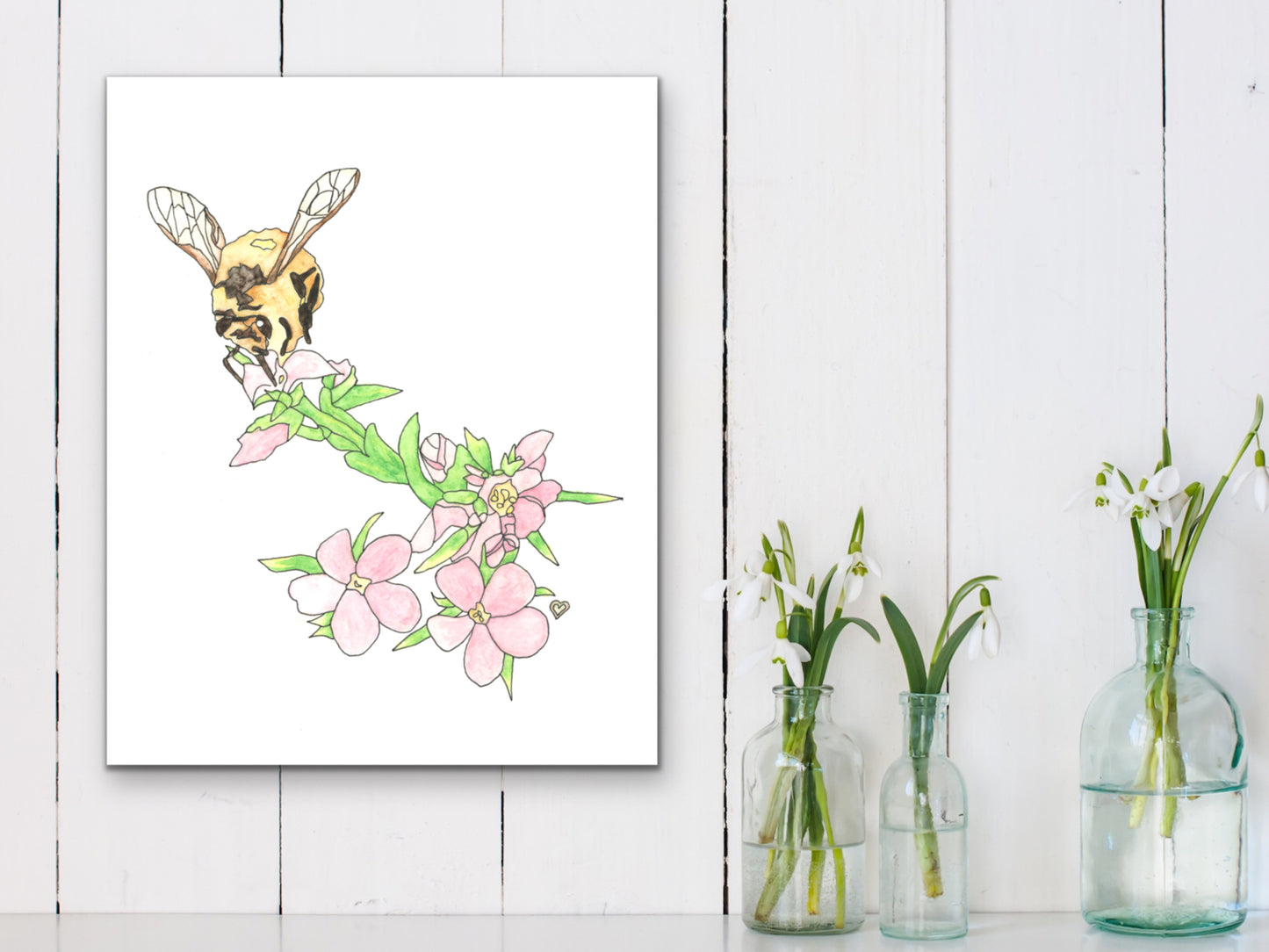 Honeybee Watercolor Art Print 2
