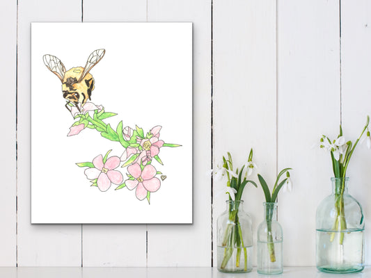 Honeybee Watercolor Art Print 2