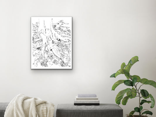Tree Roots Line Art Print