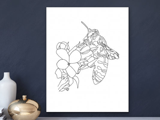 State Bee. Honeybee Art Print. State Symbol Art