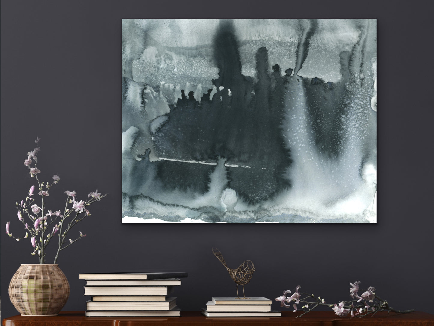 Blue Black Flow Art Print