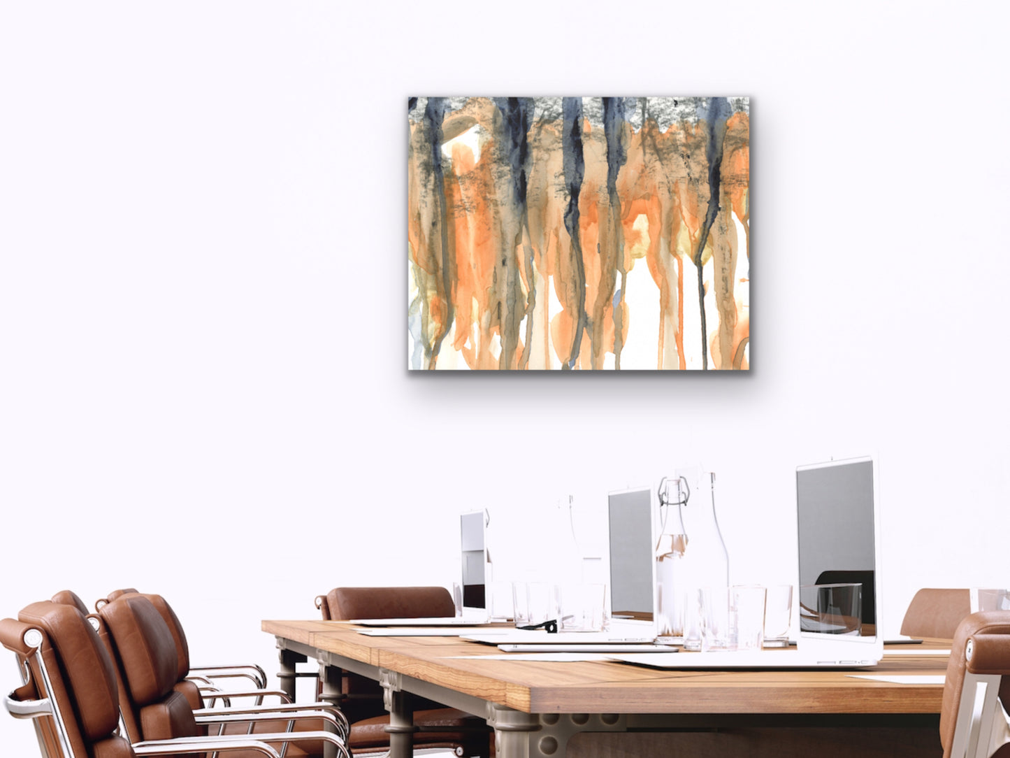 Orange and Blue Cascade Art Print