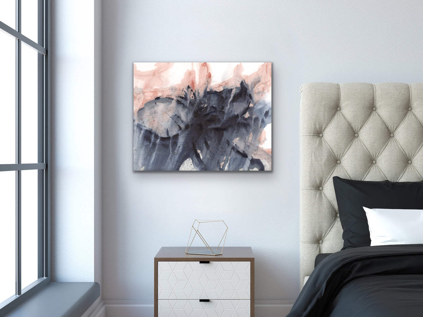 Pink Blue Gold Art Print