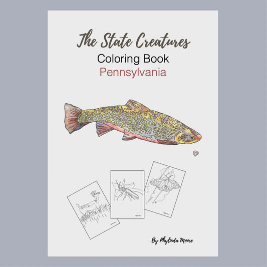 Pennsylvania State Creatures Coloring Book. Print and Color