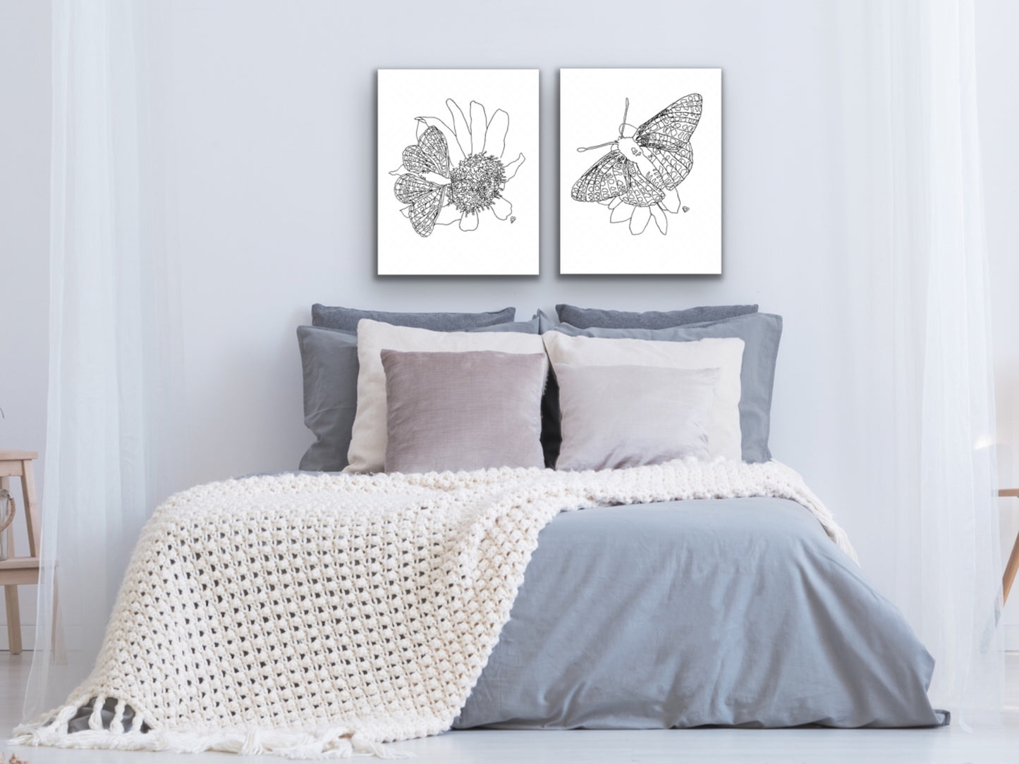 Maryland State Butterfly Print. Baltimore Checkerspot Butterfly Art
