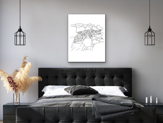Pennsylvania State Hellbender 2. Eastern Hellbender Line Art Print