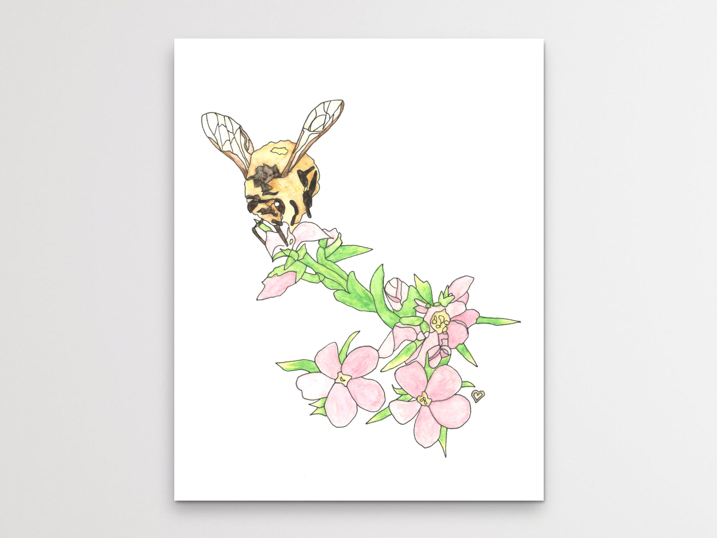 Honeybee Watercolor Art Print 2