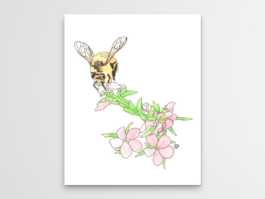 Honeybee Watercolor Art Print 2