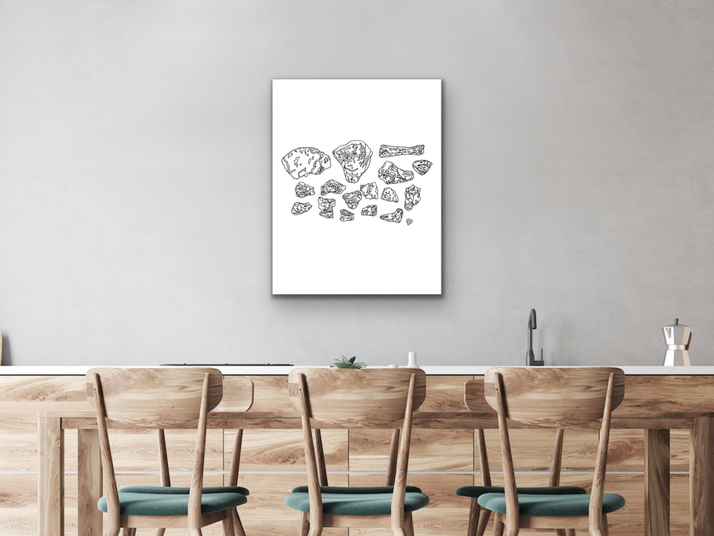 Maryland State Dinosaur Astrodon Johnstoni Bones Line Art Print. Maryland State Symbol