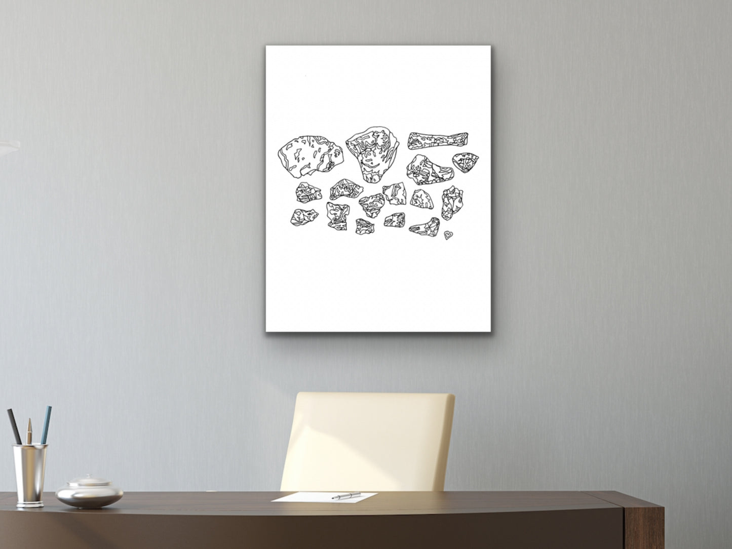 Maryland State Dinosaur Astrodon Johnstoni Bones Line Art Print. Maryland State Symbol