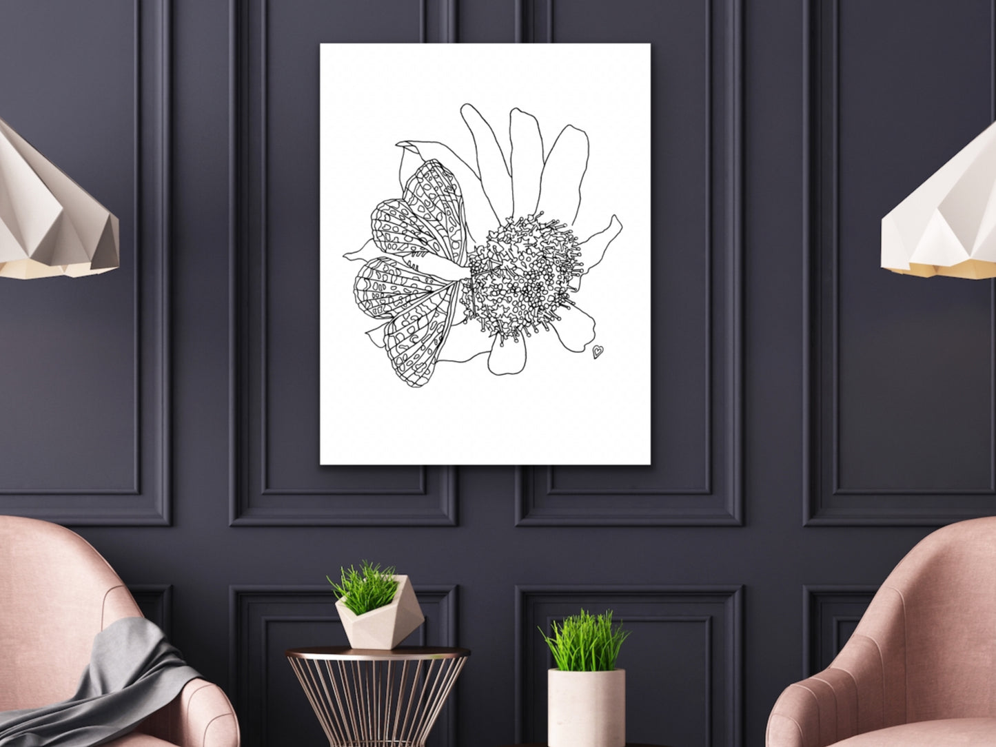 Maryland State Butterfly Print. Baltimore Checkerspot Butterfly Art