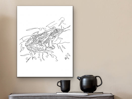 Oklahoma State Frog. Bullfrog Line Art Print