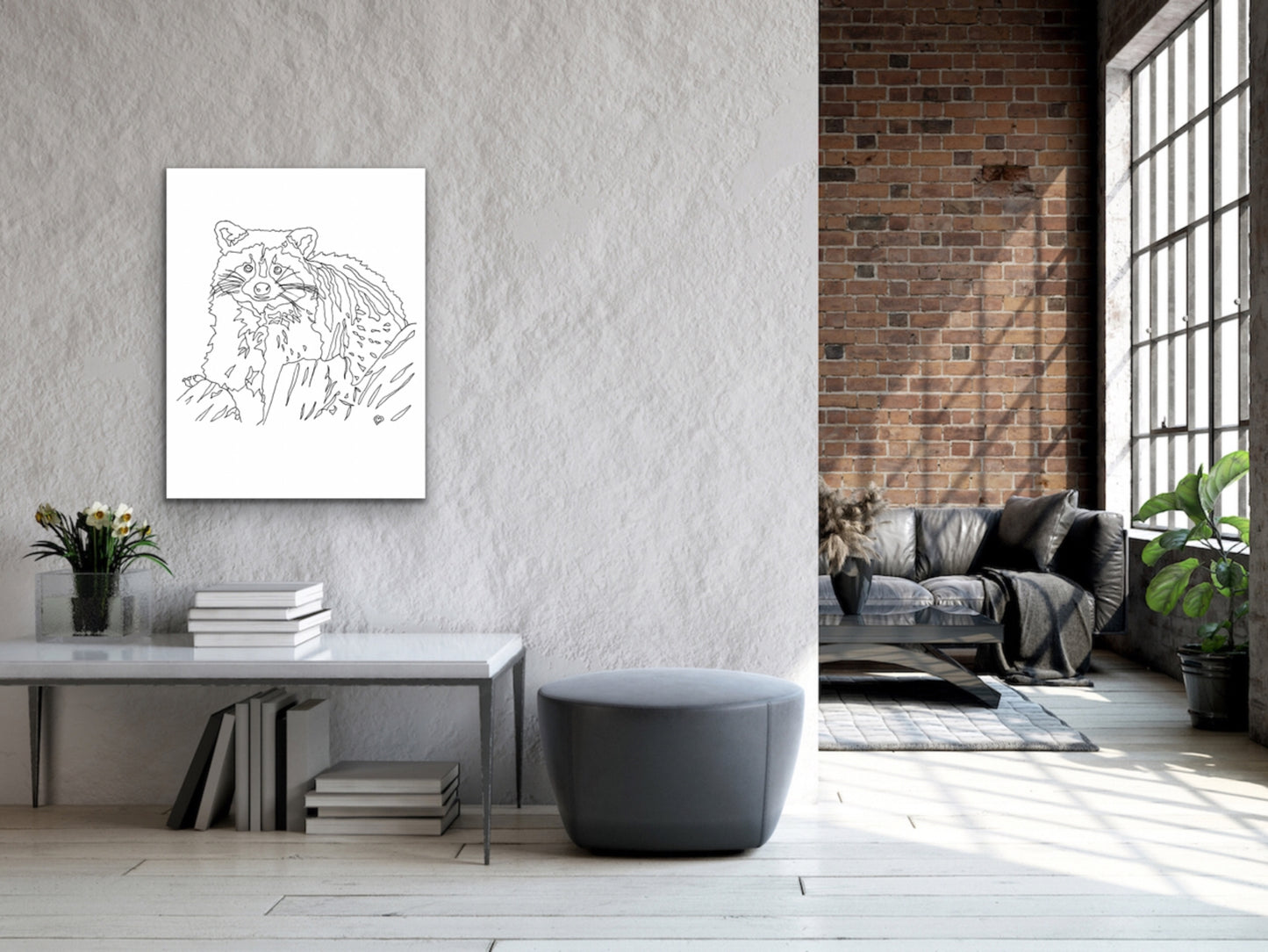 Raccoon Art Print. State Symbol Raccoon