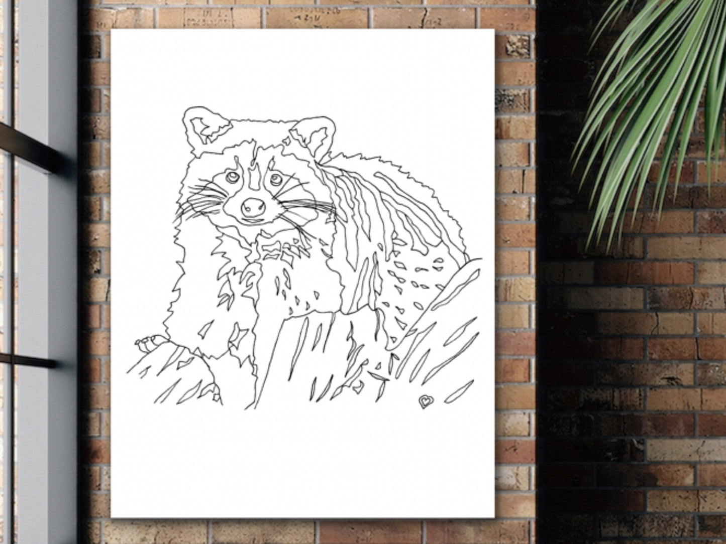 Raccoon Art Print. State Symbol Raccoon