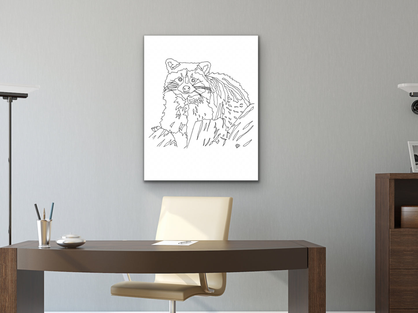 Raccoon Art Print. State Symbol Raccoon