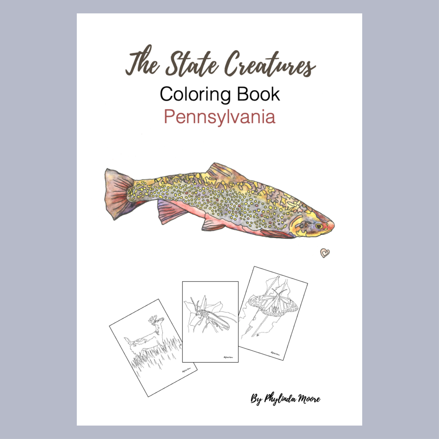 Pennsylvania State Creatures Coloring Book. Print and Color