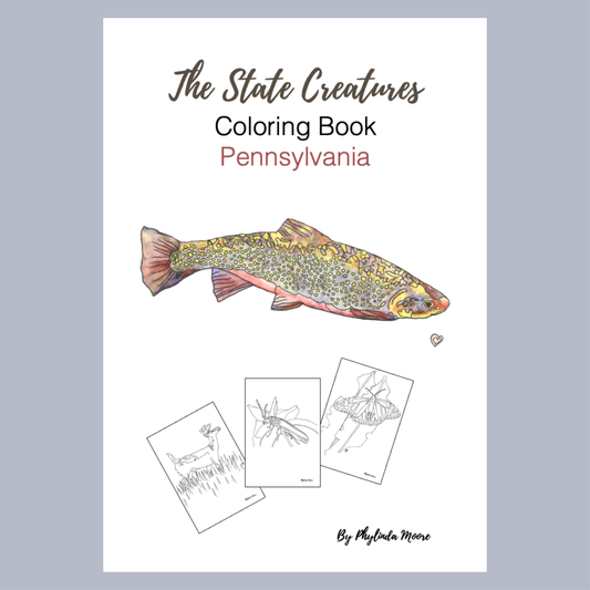 Pennsylvania State Creatures Coloring Book. Print and Color