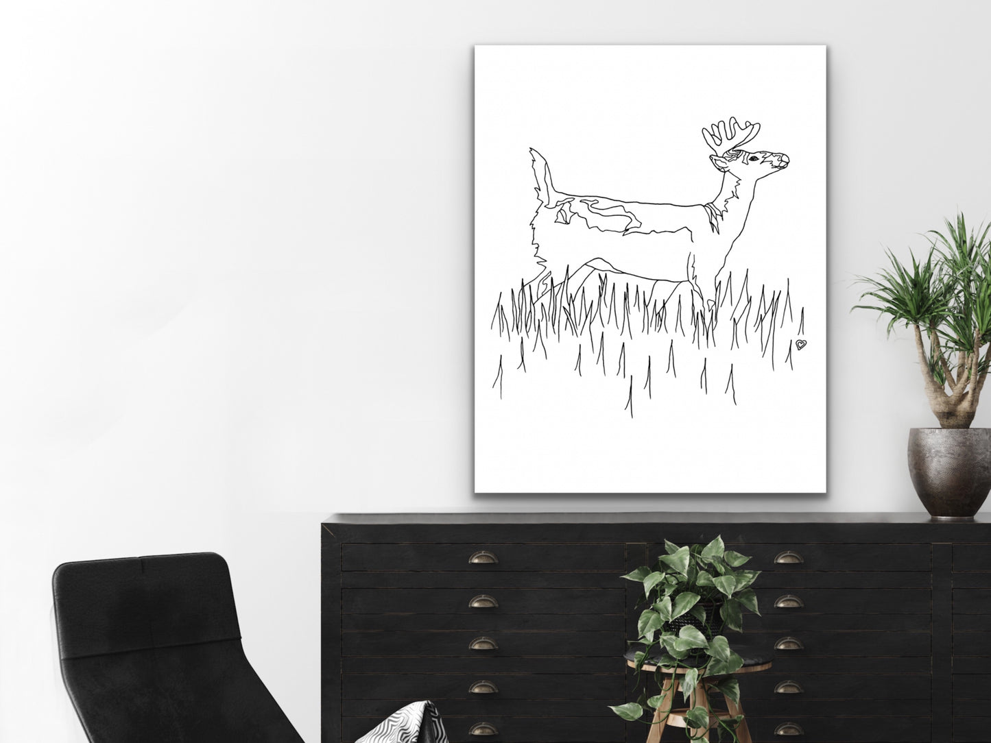 Pennsylvania State Deer. White Tailed Deer Art Print. Pennsylvania State Symbol Art