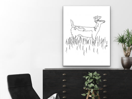 Pennsylvania State Deer. White Tailed Deer Art Print. Pennsylvania State Symbol Art