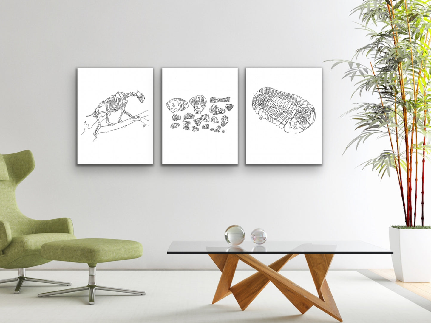 Maryland State Dinosaur Astrodon Johnstoni Bones Line Art Print. Maryland State Symbol