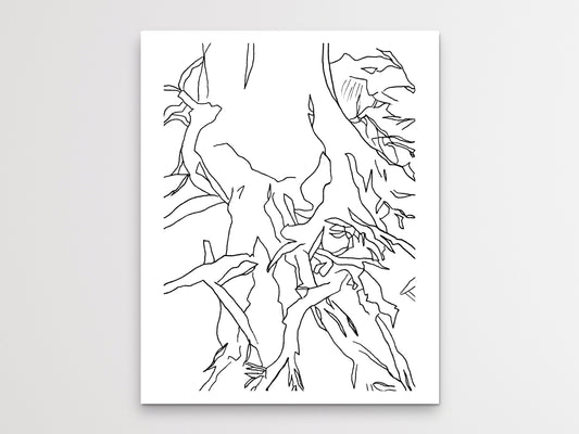 Tree Roots 2 Line Art Print