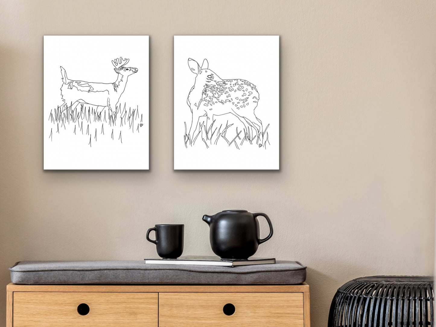 Pennsylvania State Deer. White Tailed Deer Art Print. Pennsylvania State Symbol Art