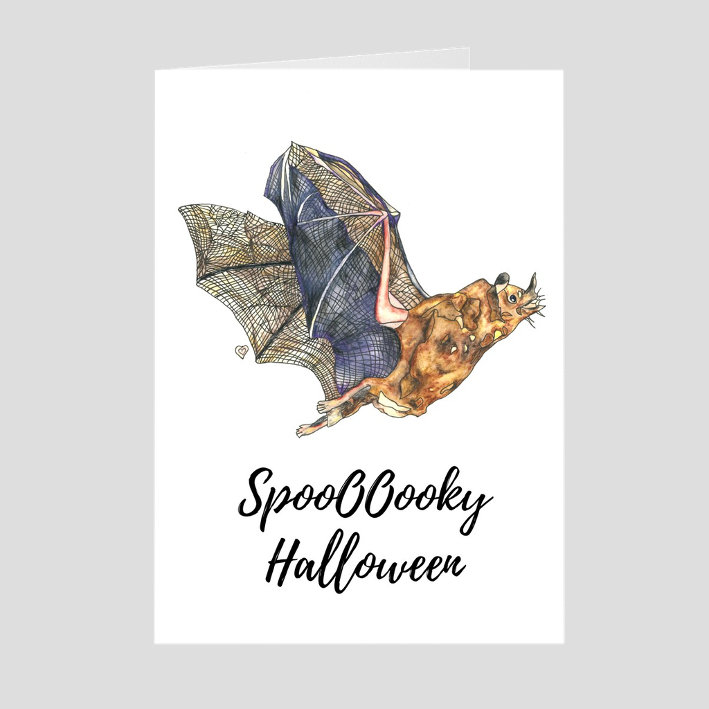 Spooky Halloween Bat Greeting Card
