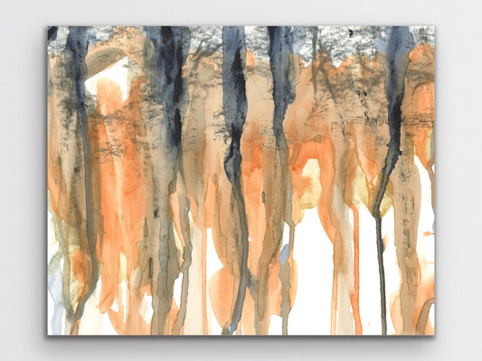Orange and Blue Cascade Art Print