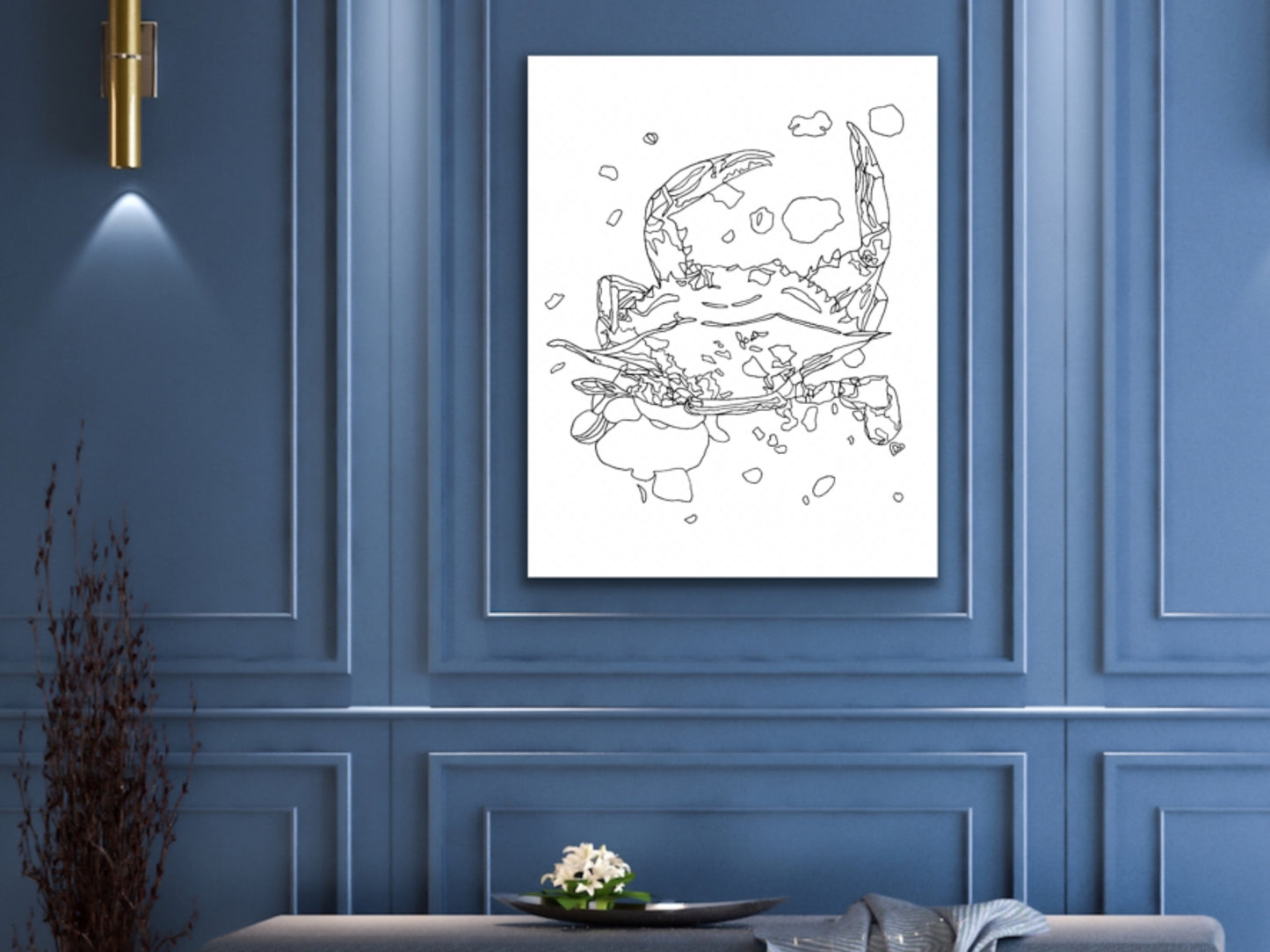 Maryland State Blue Crab. Maryland State Symbol Crab Line Art Print 1
