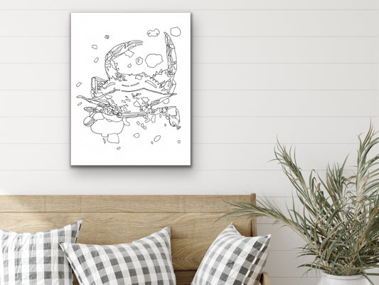 Maryland State Blue Crab. Maryland State Symbol Crab Line Art Print 1