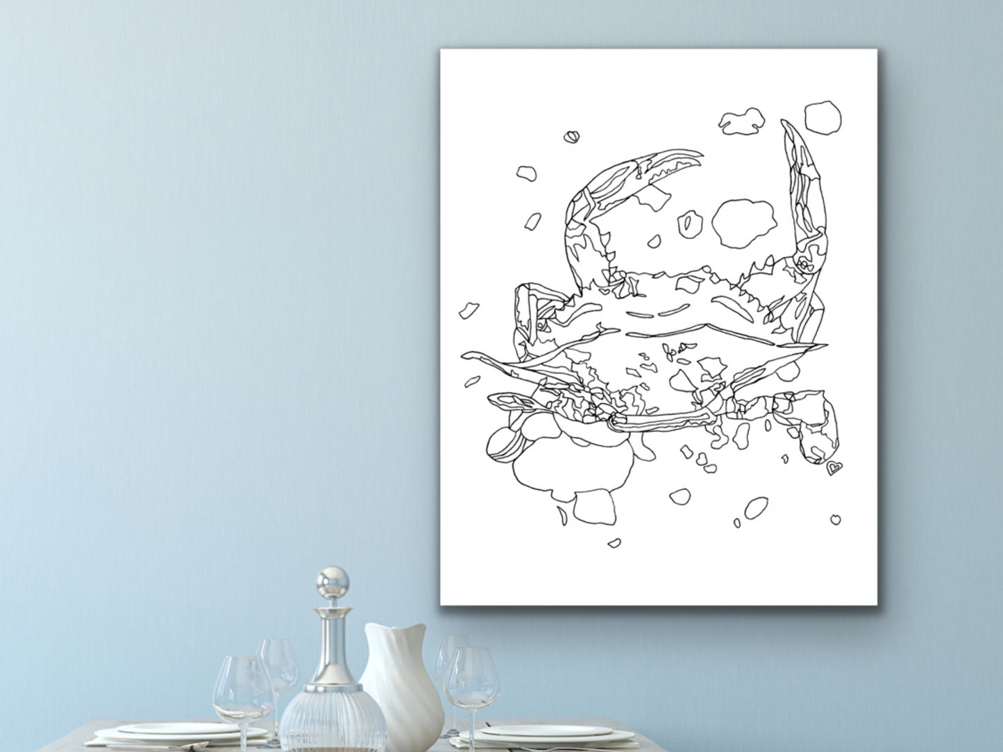 Maryland State Blue Crab. Maryland State Symbol Crab Line Art Print 1