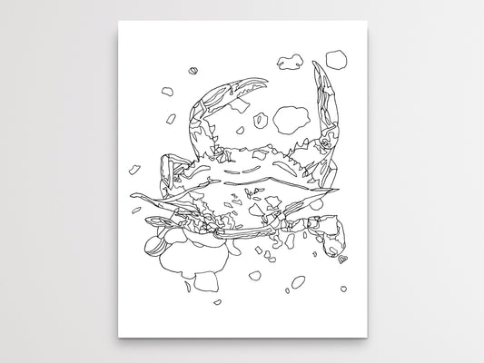 Maryland State Blue Crab. Maryland State Symbol Crab Line Art Print 1