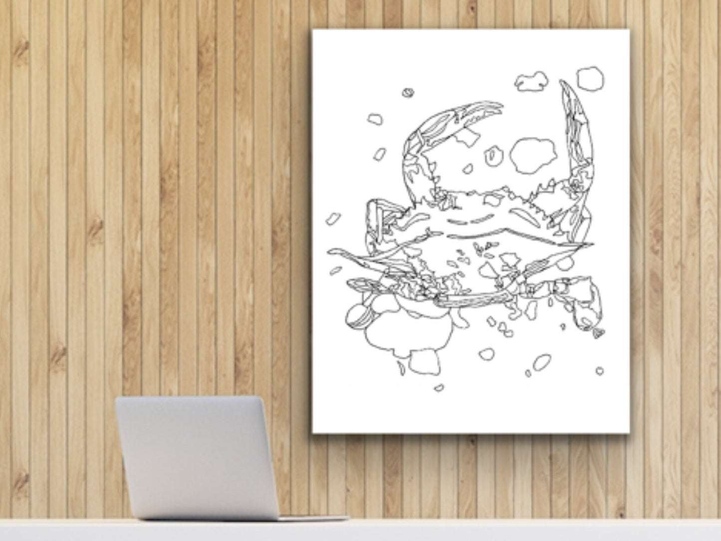 Maryland State Blue Crab. Maryland State Symbol Crab Line Art Print 1