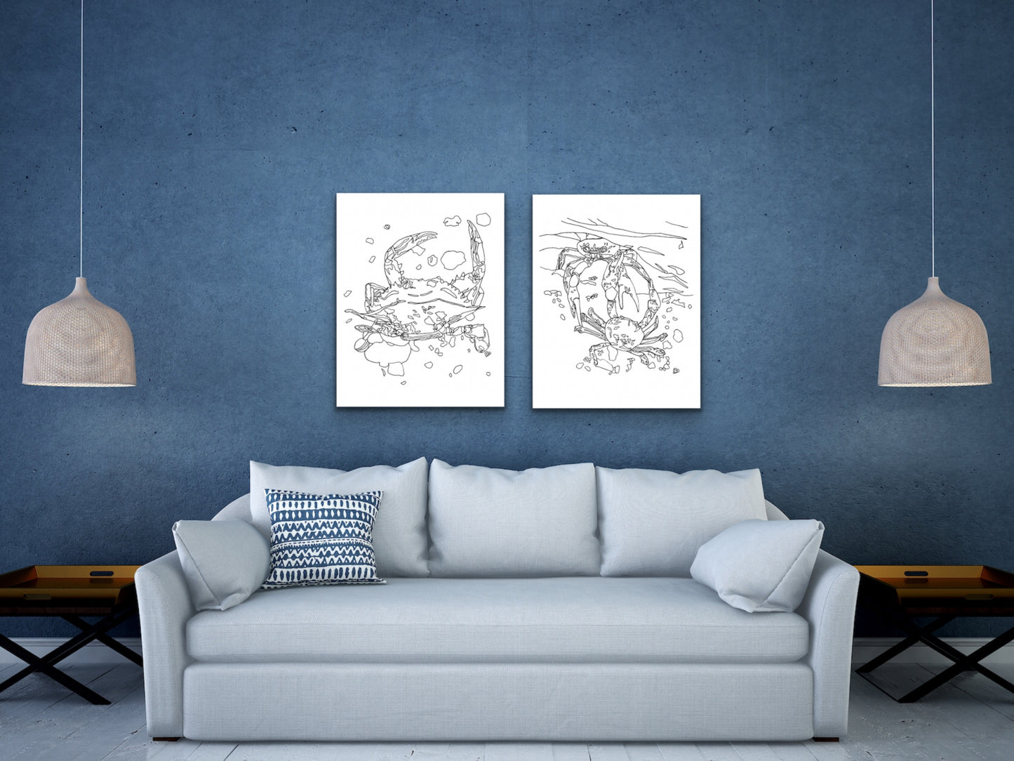 Maryland State Blue Crab. Blue Crab Line Art Print 2