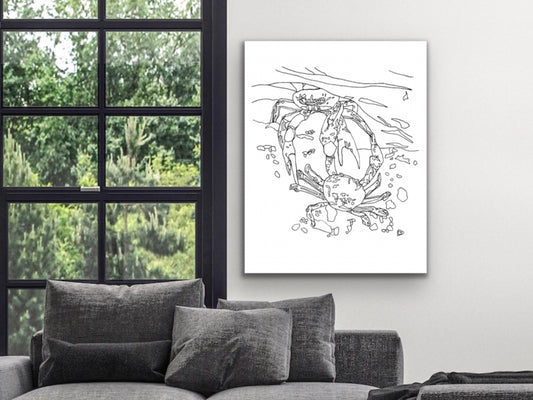 Maryland State Blue Crab. Blue Crab Line Art Print 2