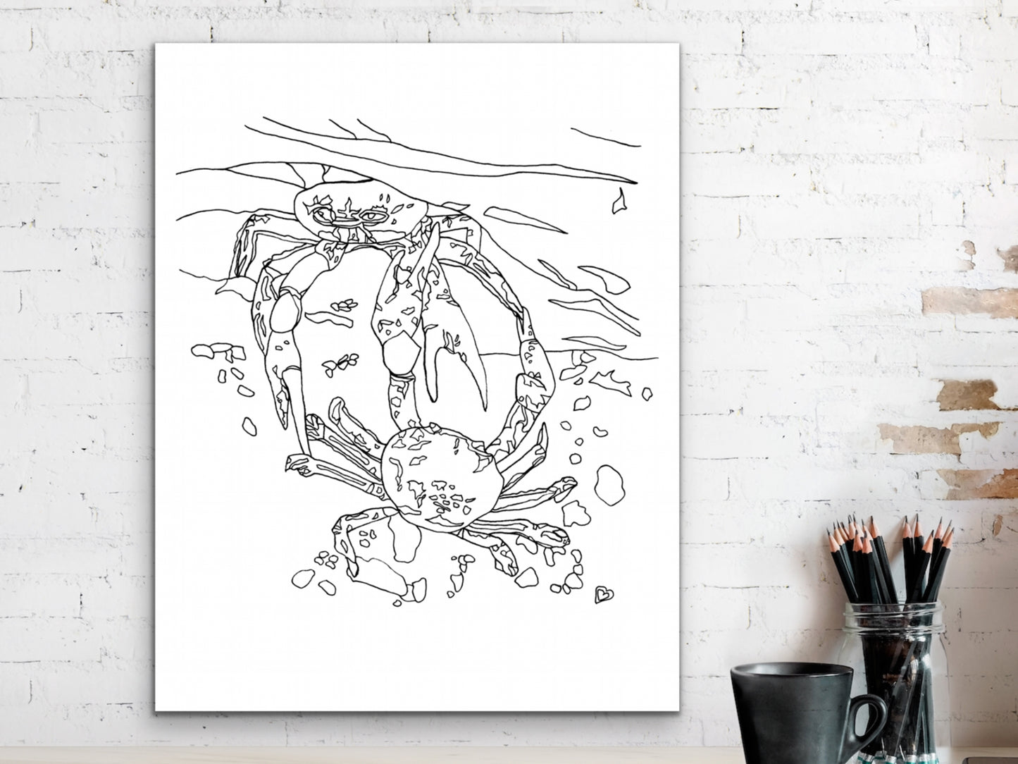 Maryland State Blue Crab. Blue Crab Line Art Print 2