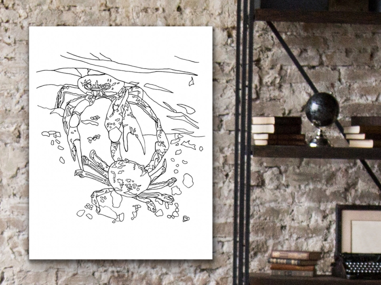Maryland State Blue Crab. Blue Crab Line Art Print 2