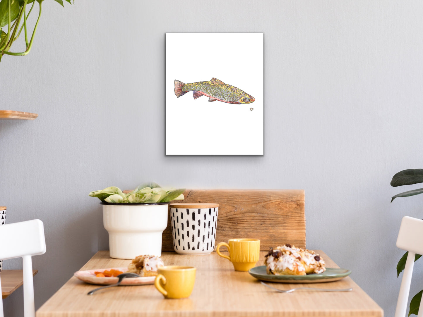 State Fish Art. Brook Trout Watercolor Art Print.