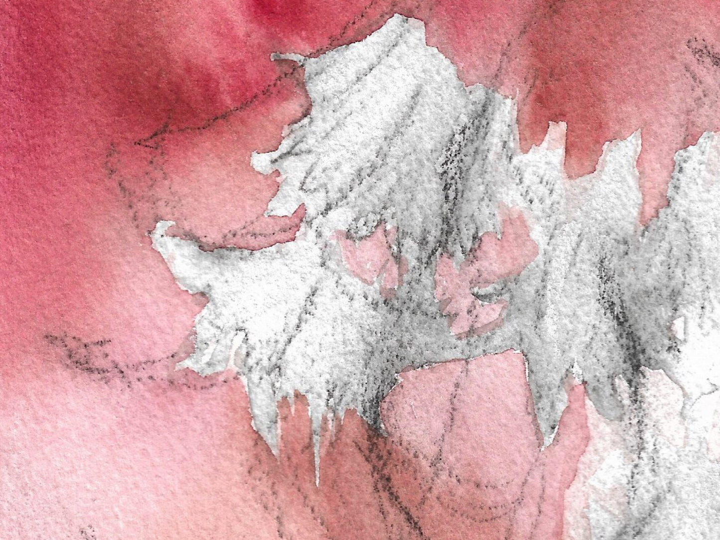 Watercolor and Charcoal Flower Art Print