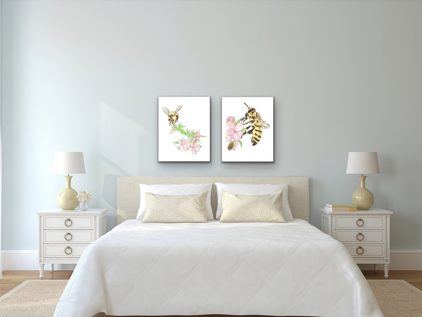 Honeybee Watercolor Art Print 2