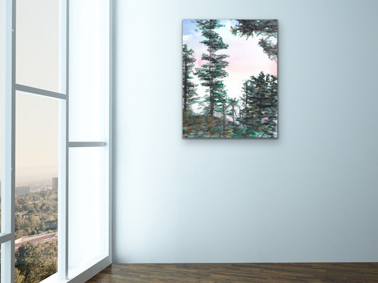 Watercolor and Ink Trees Art Print