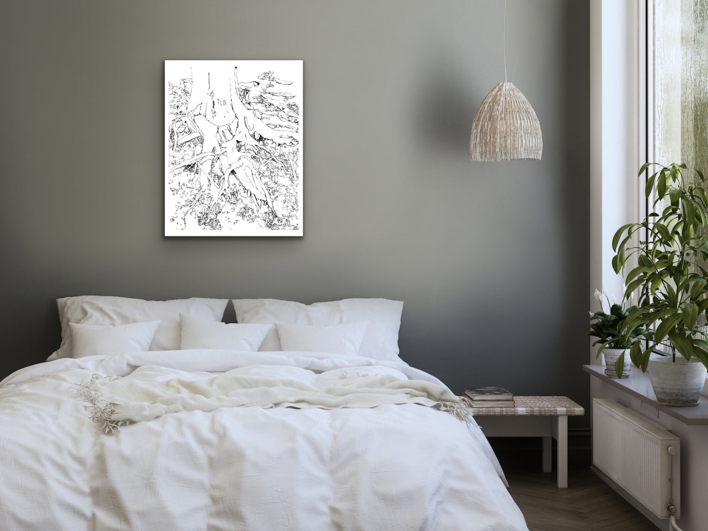 Tree Roots Line Art Print