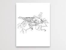 Load image into Gallery viewer, Maryland State Bird. Baltimore Oriole Line Art Print
