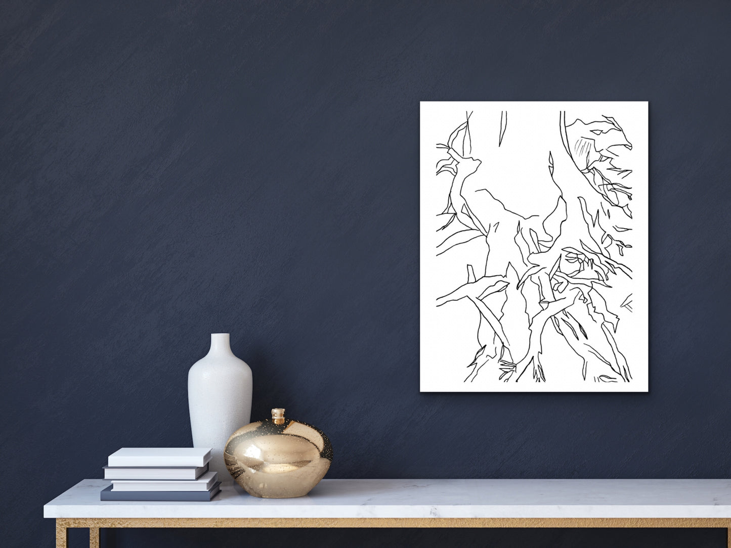 Tree Roots 2 Line Art Print