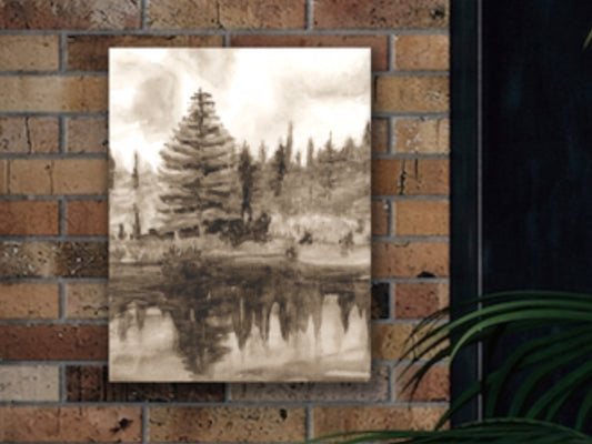 Sepia Pond Art Print