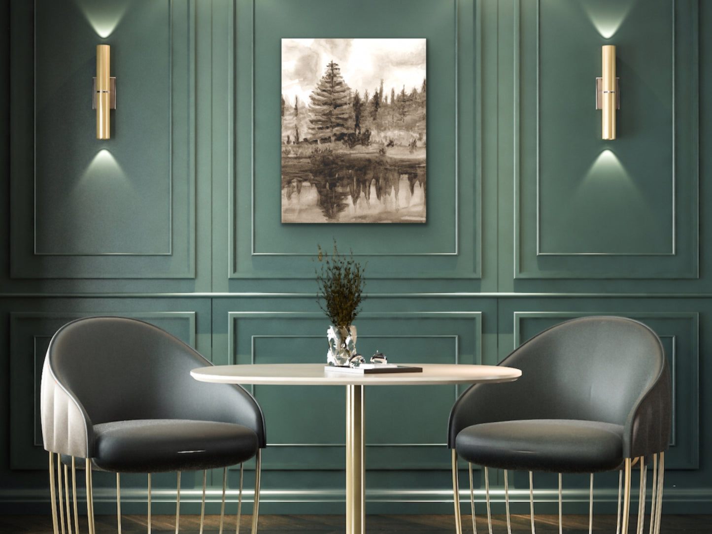 Sepia Pond Art Print